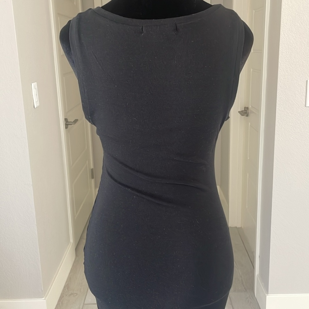 Treasure & Bond Ruched Side Sleeveless Dress Black Size S - Picture 7 of 10
